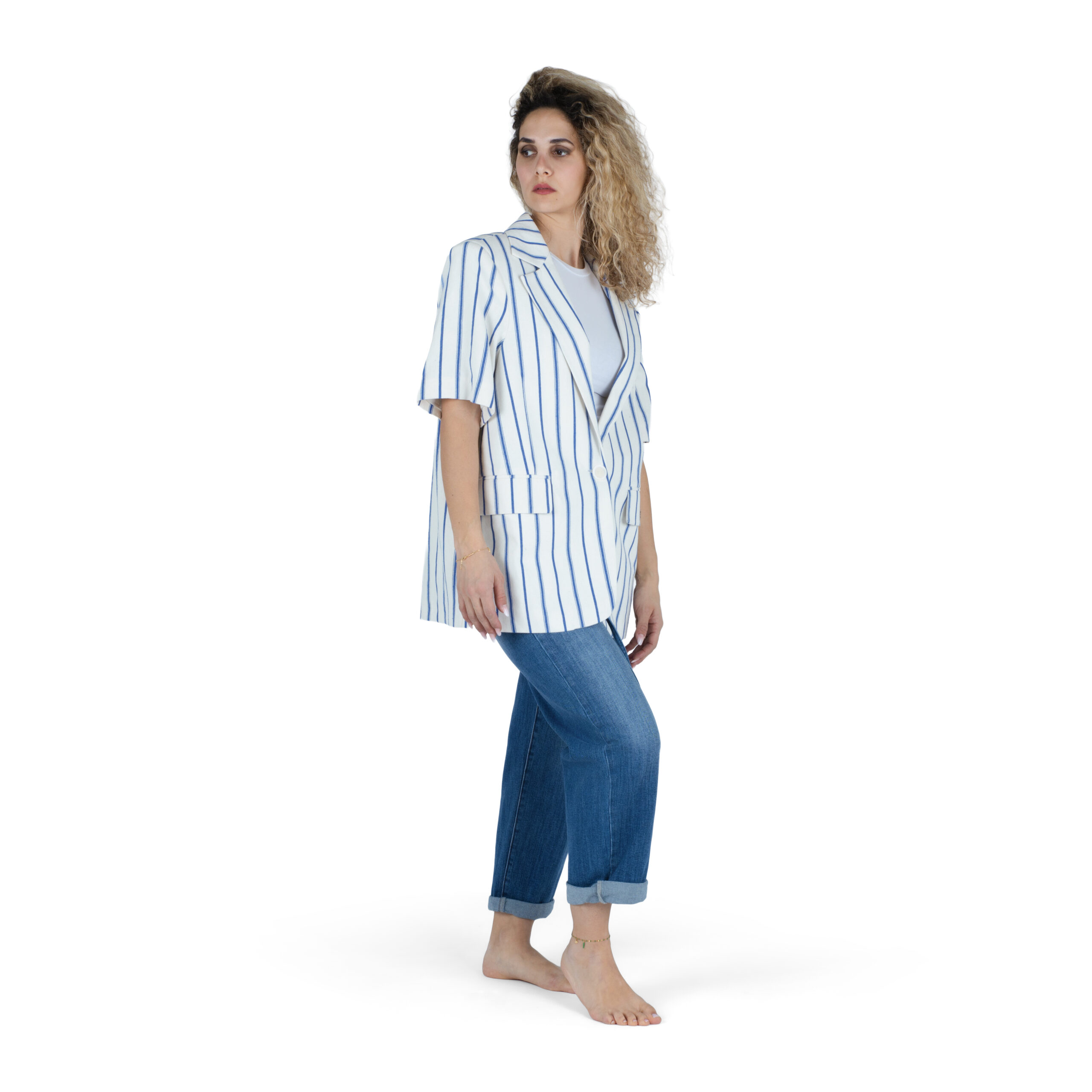 Blazer Lumina Gessato Blu - immagine 2